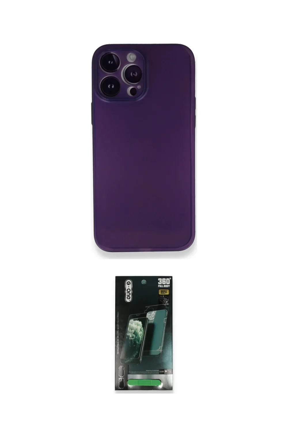 ieg™ iPhone 14 Pro Kılıf Yadigar Yansıma Serisi - Siyah 360 Mat Full Body Arka Koruyucu