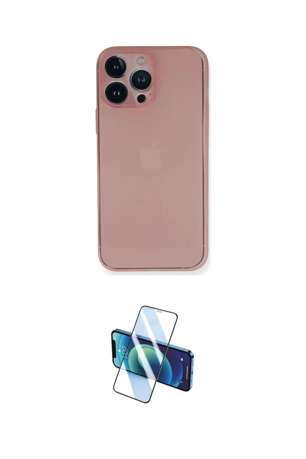 ieg™ iPhone 14 Pro Kılıf Yadigar Yansıma Serisi - Siyah 3D Antistatik Cam Ekran Koruyucu