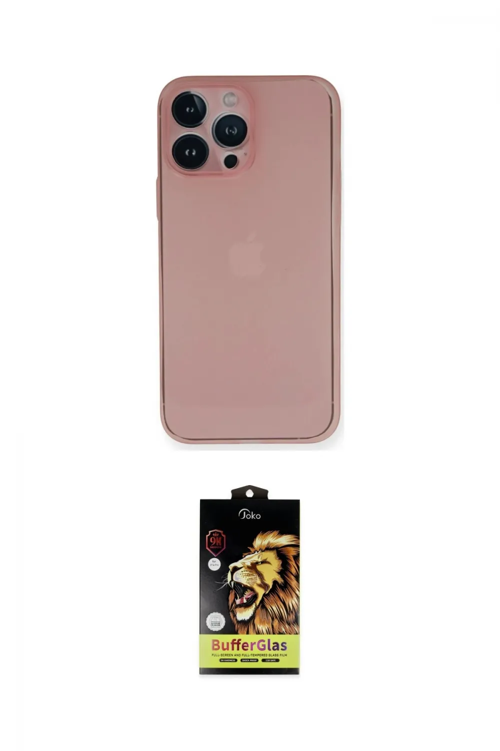 ieg™ iPhone 14 Pro Kılıf Yadigar Yansıma Serisi - Siyah Buffer Cam Ekran Koruyucu