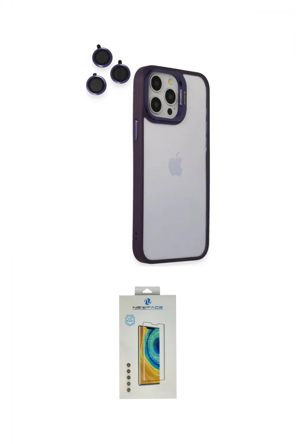ieg™ iPhone 14 Pro Kılıf Yankı Asil Serisi - Siyah Polymer Nano Ekran Koruyucu