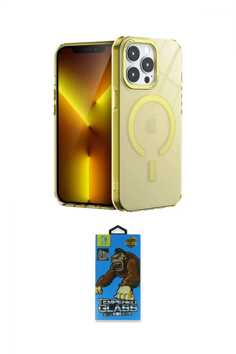 ieg™ iPhone 14 Pro Kılıf Yankı Çizgi - Siyah 18D Cam Ekran Koruyucu