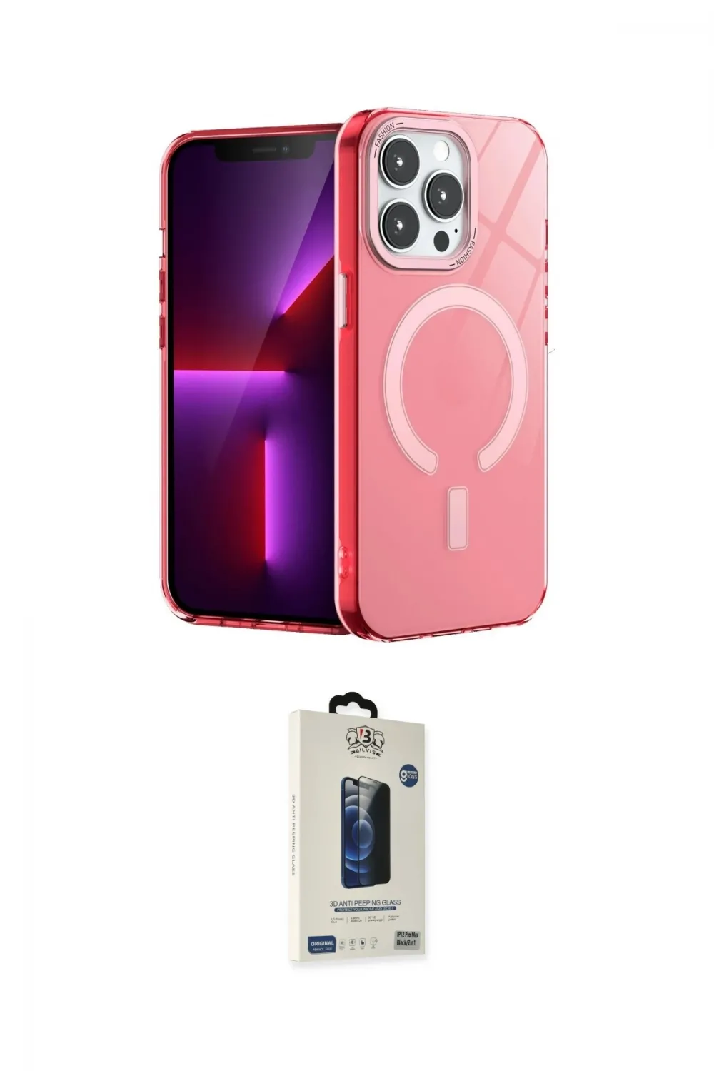 ieg™ iPhone 14 Pro Kılıf Yankı Çizgi - Siyah Bilvis Hayalet Cam Ekran Koruyucu
