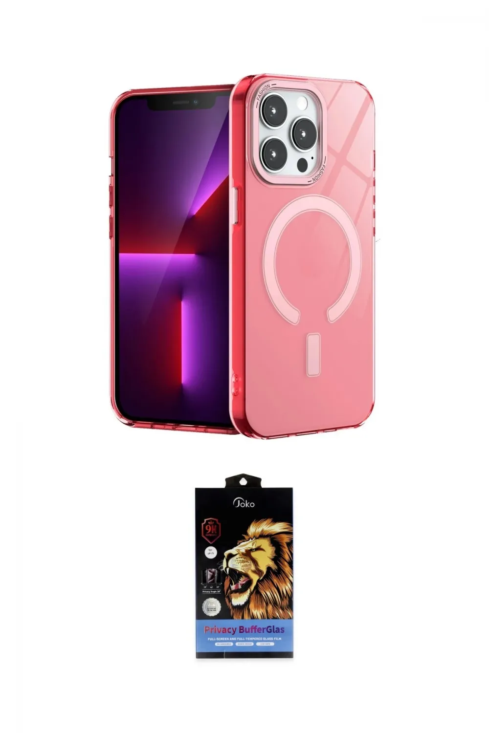 ieg™ iPhone 14 Pro Kılıf Yankı Çizgi - Siyah Buffer Hayalet Cam Ekran Koruyucu