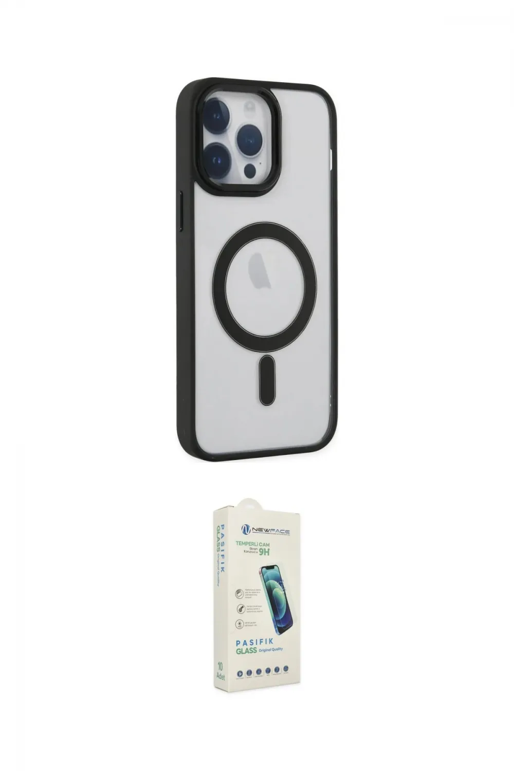 ieg™ iPhone 14 Pro Kılıf Yankı Işık Özel Seri - Şeffaf Pasifik Cam Ekran Koruyucu