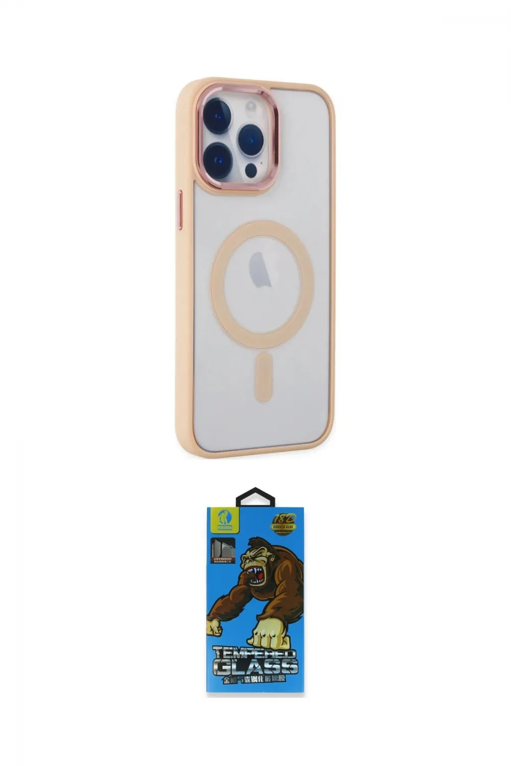 ieg™ iPhone 14 Pro Kılıf Yankı Işık Özel Seri - Siyah 18D Cam Ekran Koruyucu