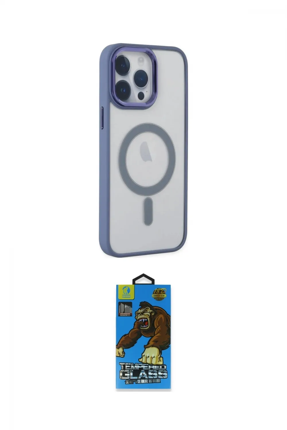 ieg™ iPhone 14 Pro Kılıf Yankı Işık Özel Seri - Siyah 18D Cam Ekran Koruyucu