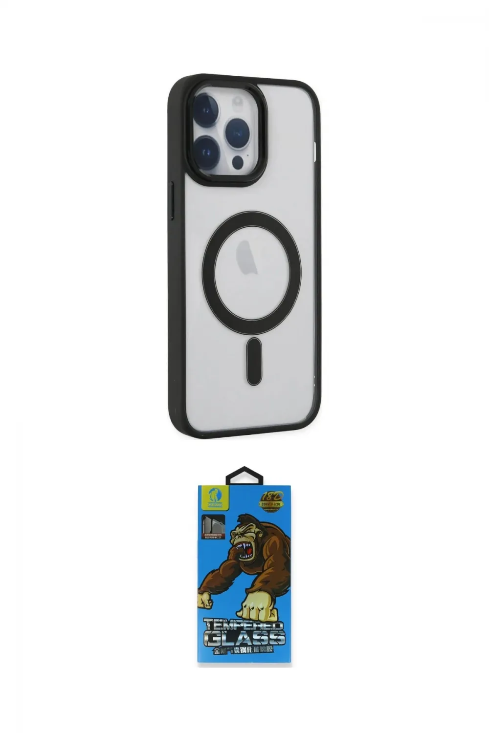 ieg™ iPhone 14 Pro Kılıf Yankı Işık Özel Seri - Siyah 18D Cam Ekran Koruyucu