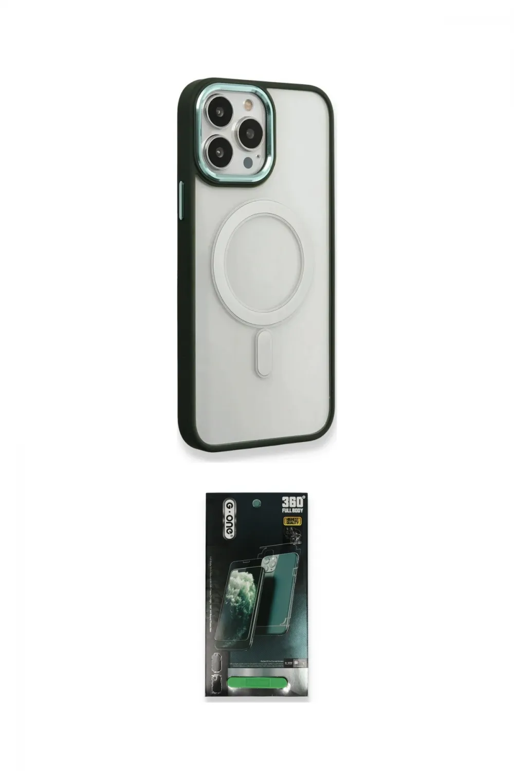 ieg™ iPhone 14 Pro Kılıf Yankı Işık Özel Seri - Siyah 360 Mat Full Body Arka Koruyucu