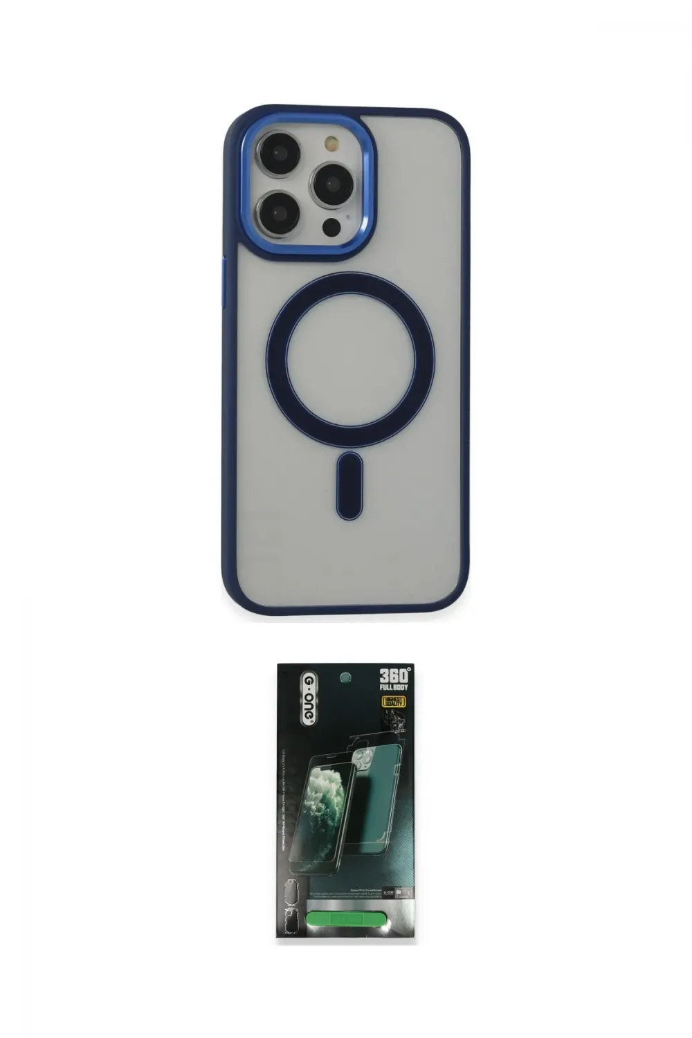 ieg™ iPhone 14 Pro Kılıf Yankı Işık Özel Seri - Siyah 360 Mat Full Body Arka Koruyucu