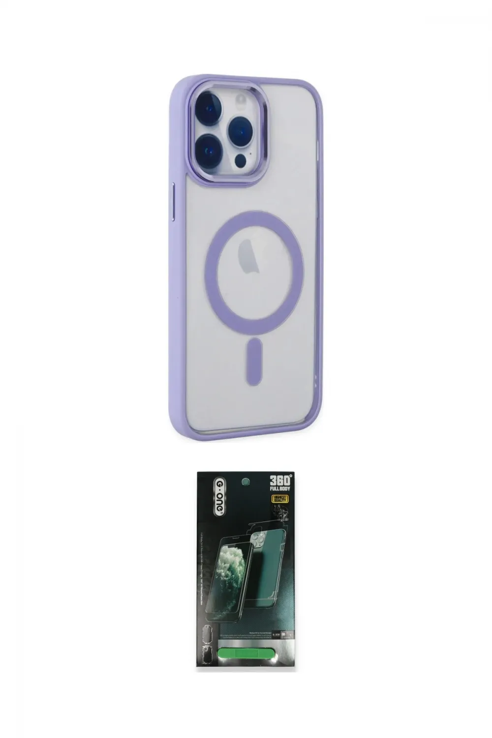 ieg™ iPhone 14 Pro Kılıf Yankı Işık Özel Seri - Siyah 360 Mat Full Body Arka Koruyucu