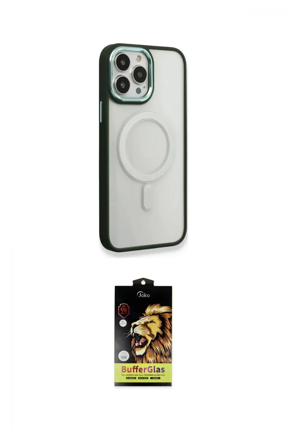 ieg™ iPhone 14 Pro Kılıf Yankı Işık Özel Seri - Siyah Buffer Cam Ekran Koruyucu