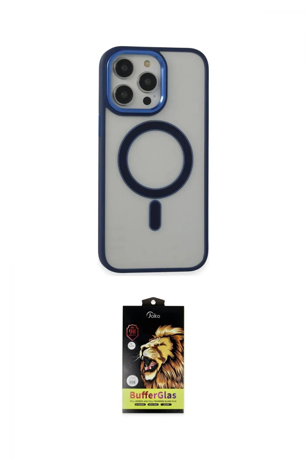 ieg™ iPhone 14 Pro Kılıf Yankı Işık Özel Seri - Siyah Buffer Cam Ekran Koruyucu