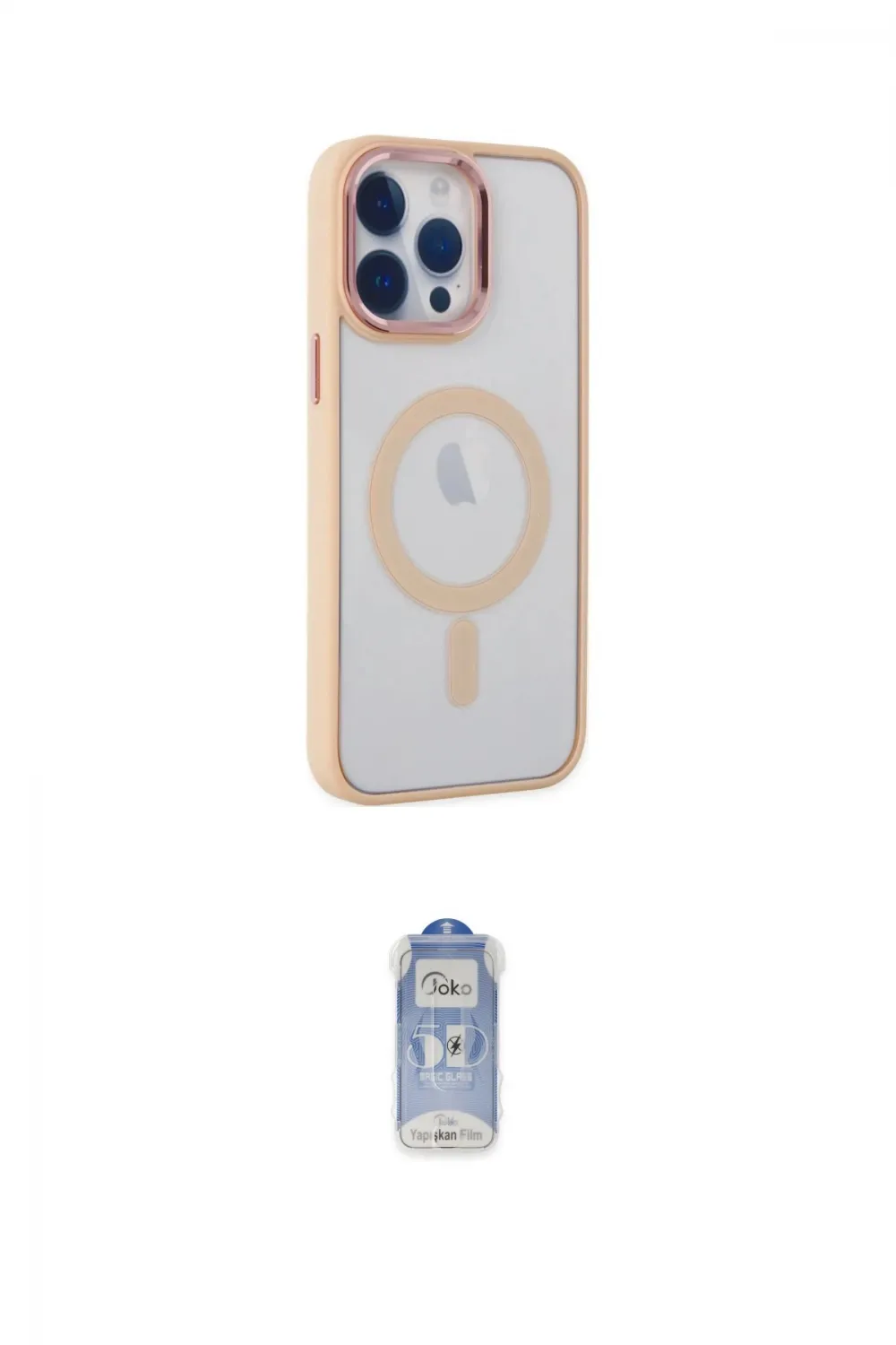ieg™ iPhone 14 Pro Kılıf Yankı Işık Özel Seri - Siyah Joko Magic 5D Cam