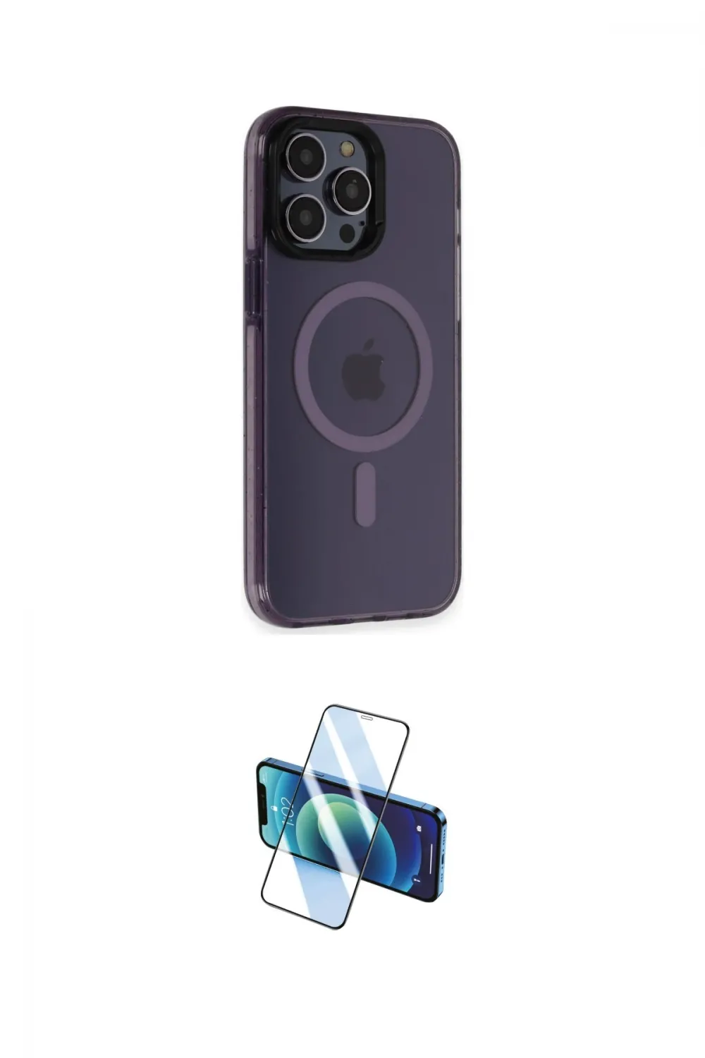 ieg™ iPhone 14 Pro Kılıf Yankı Işık Prime - Siyah 3D Antistatik Cam Ekran Koruyucu