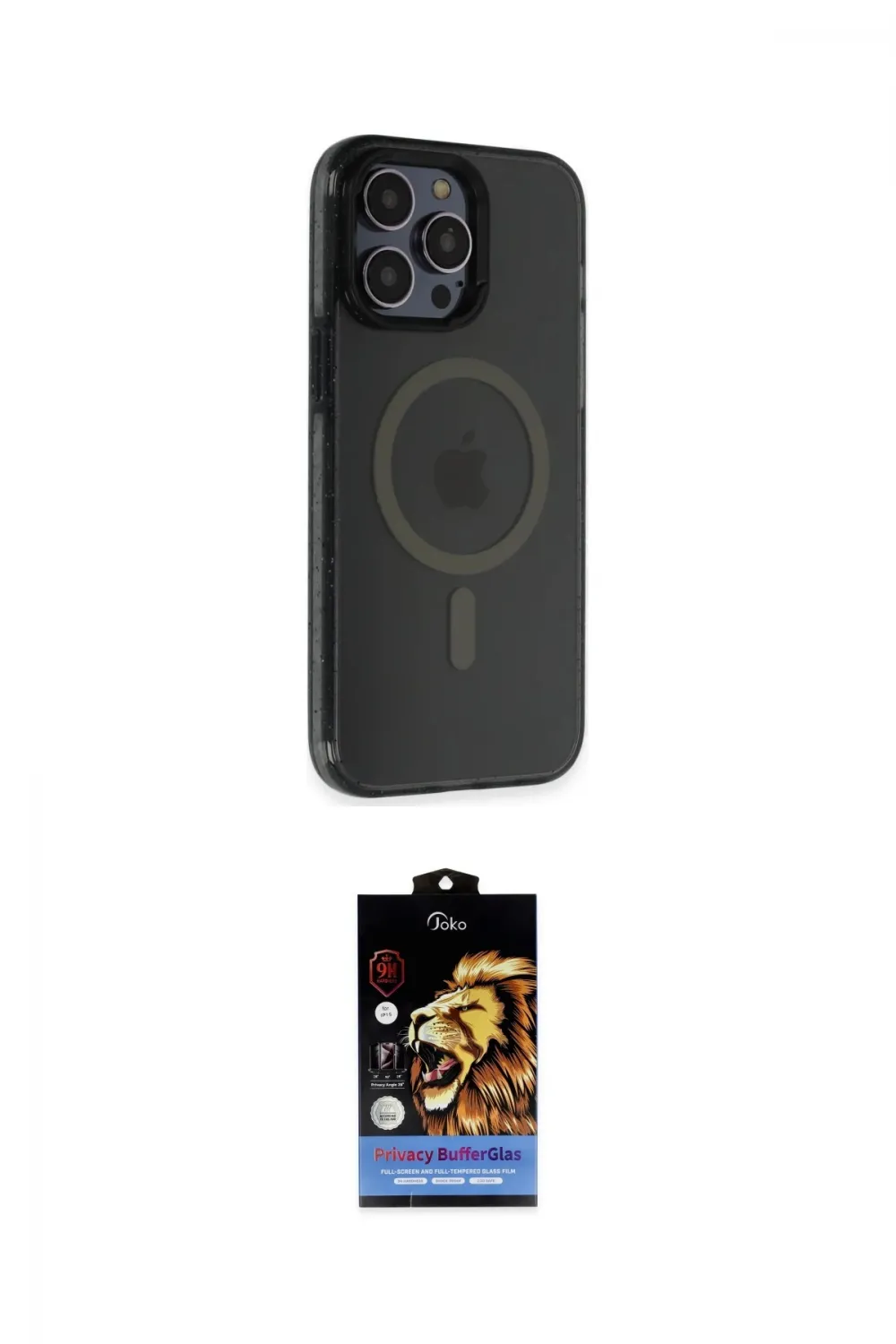 ieg™ iPhone 14 Pro Kılıf Yankı Işık Prime - Siyah Buffer Hayalet Cam Ekran Koruyucu