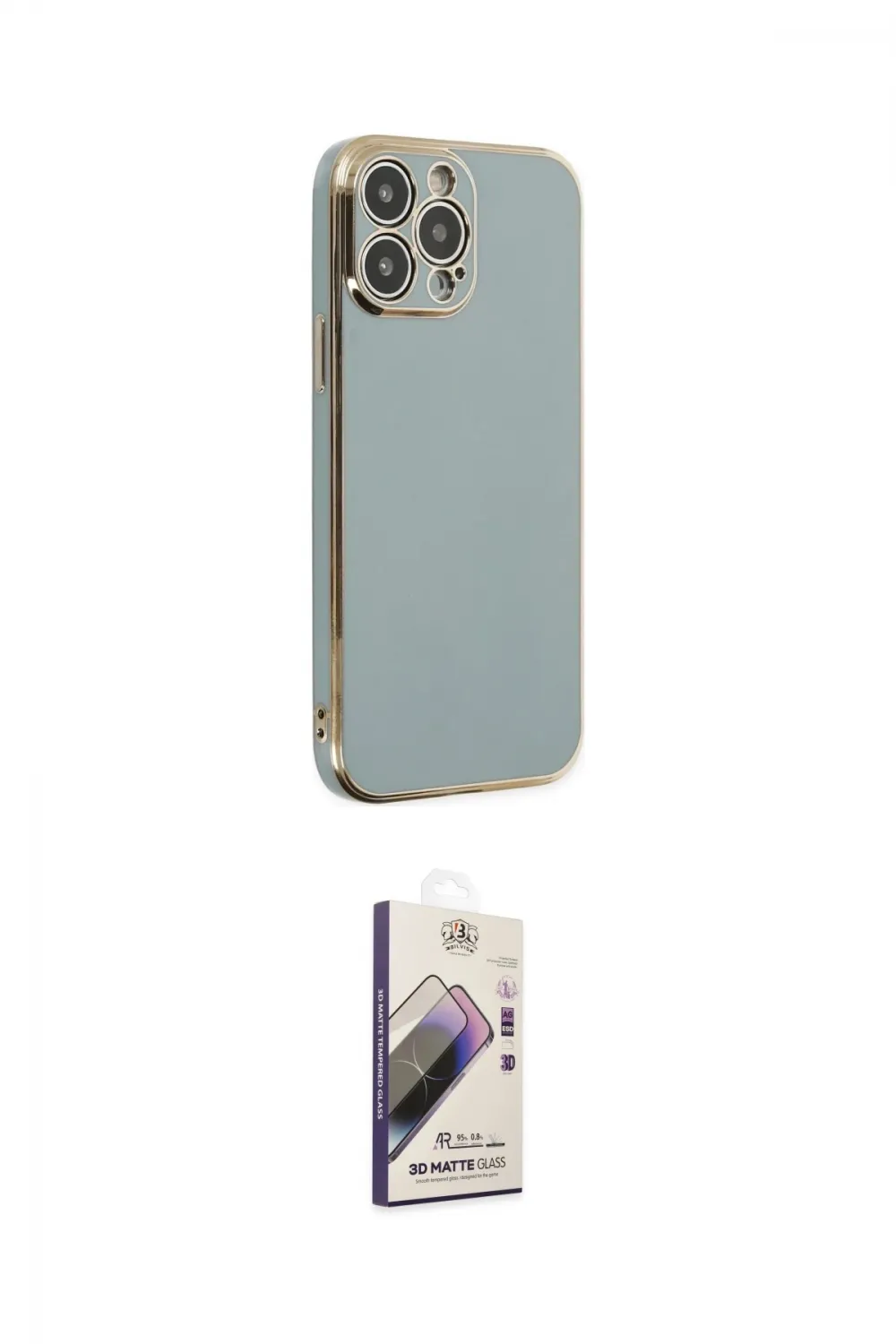 ieg™ iPhone 14 Pro Kılıf Yankı Serisi - Siyah Bilvis 3D Mat Cam Ekran Koruyucu