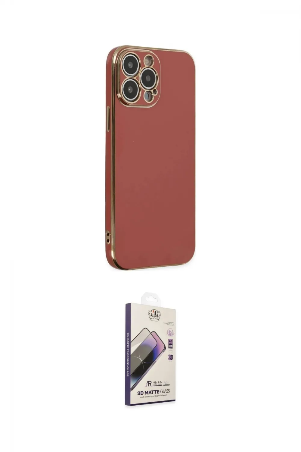 ieg™ iPhone 14 Pro Kılıf Yankı Serisi - Siyah Bilvis 3D Mat Cam Ekran Koruyucu