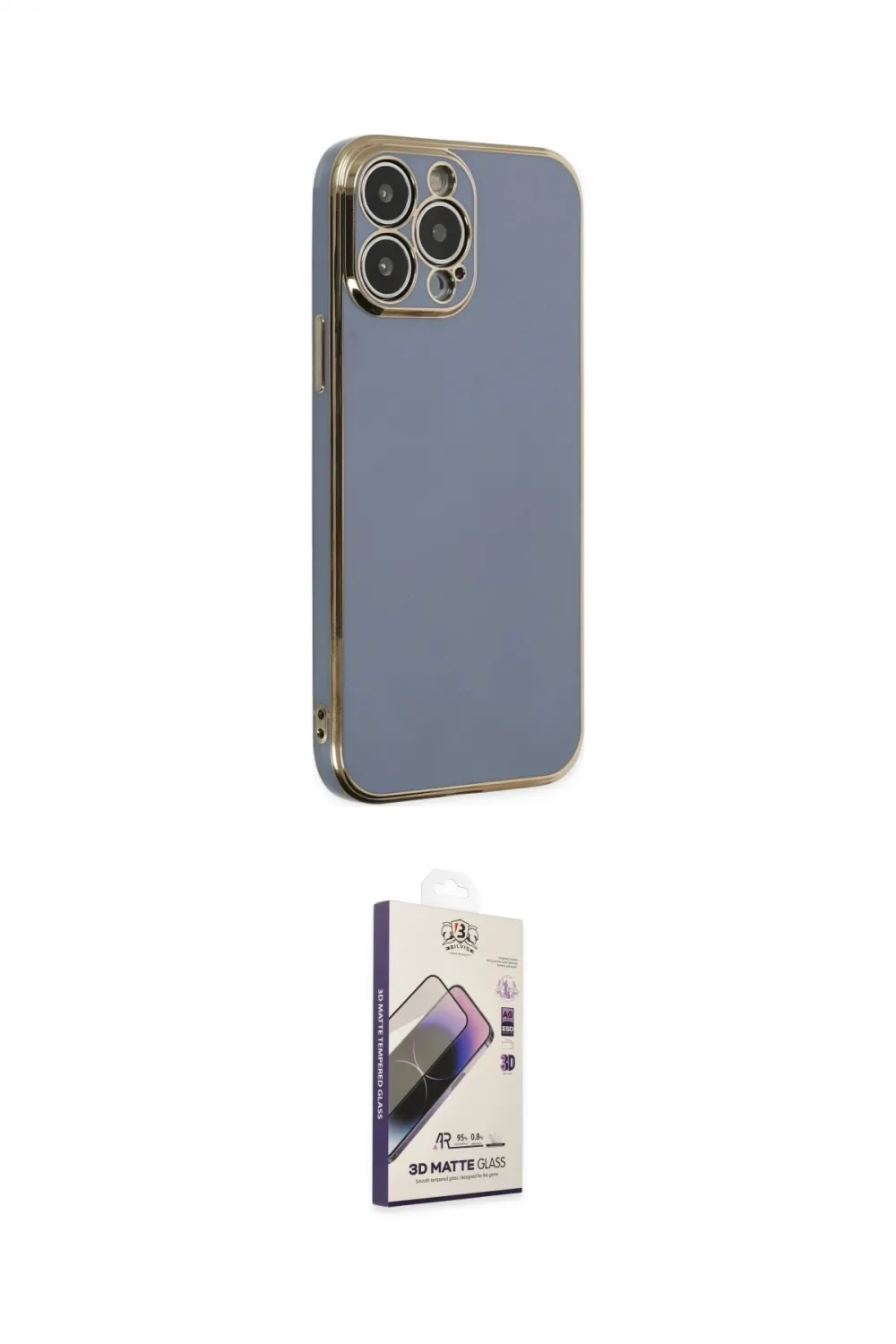 ieg™ iPhone 14 Pro Kılıf Yankı Serisi - Siyah Bilvis 3D Mat Cam Ekran Koruyucu