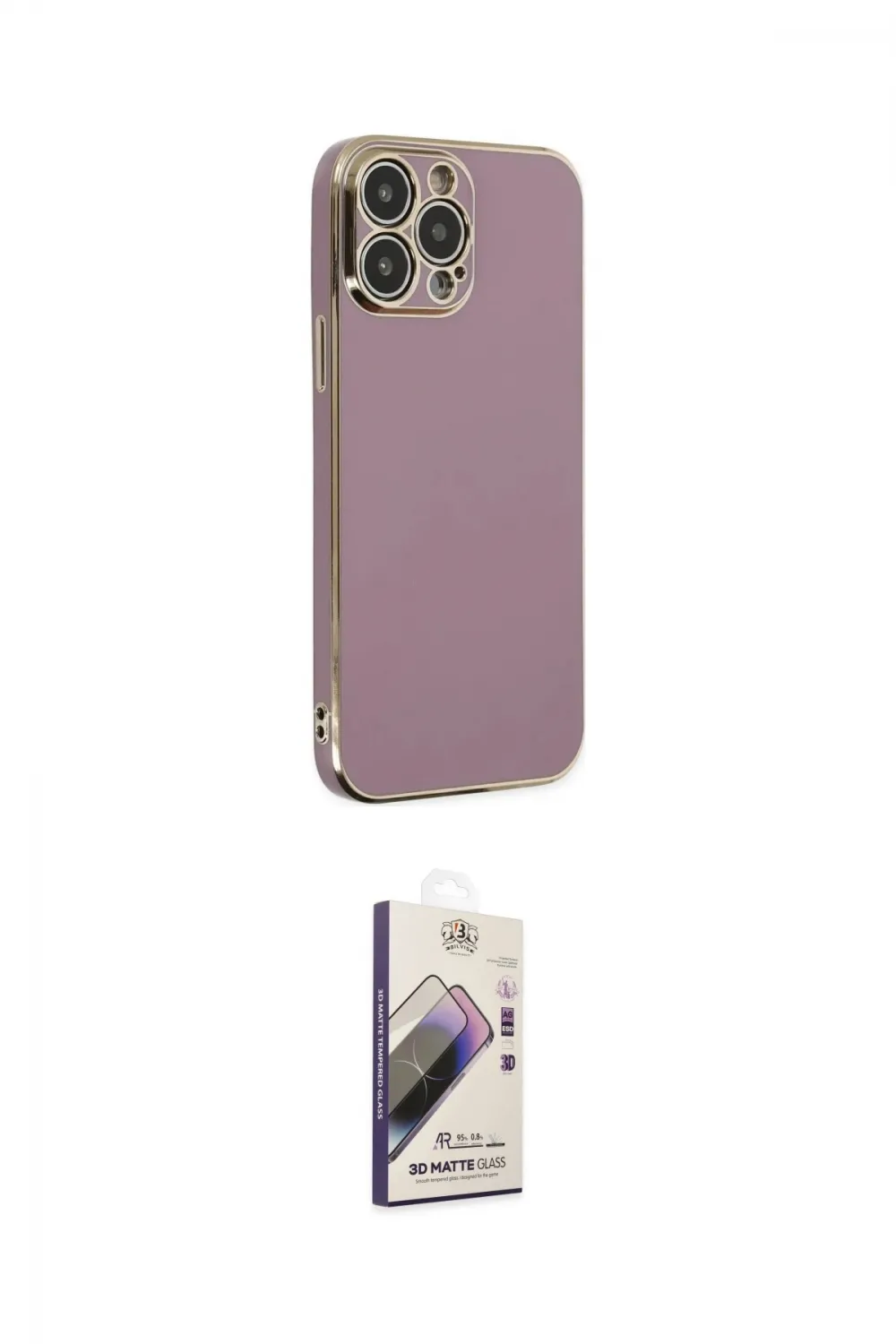 ieg™ iPhone 14 Pro Kılıf Yankı Serisi - Siyah Bilvis 3D Mat Cam Ekran Koruyucu