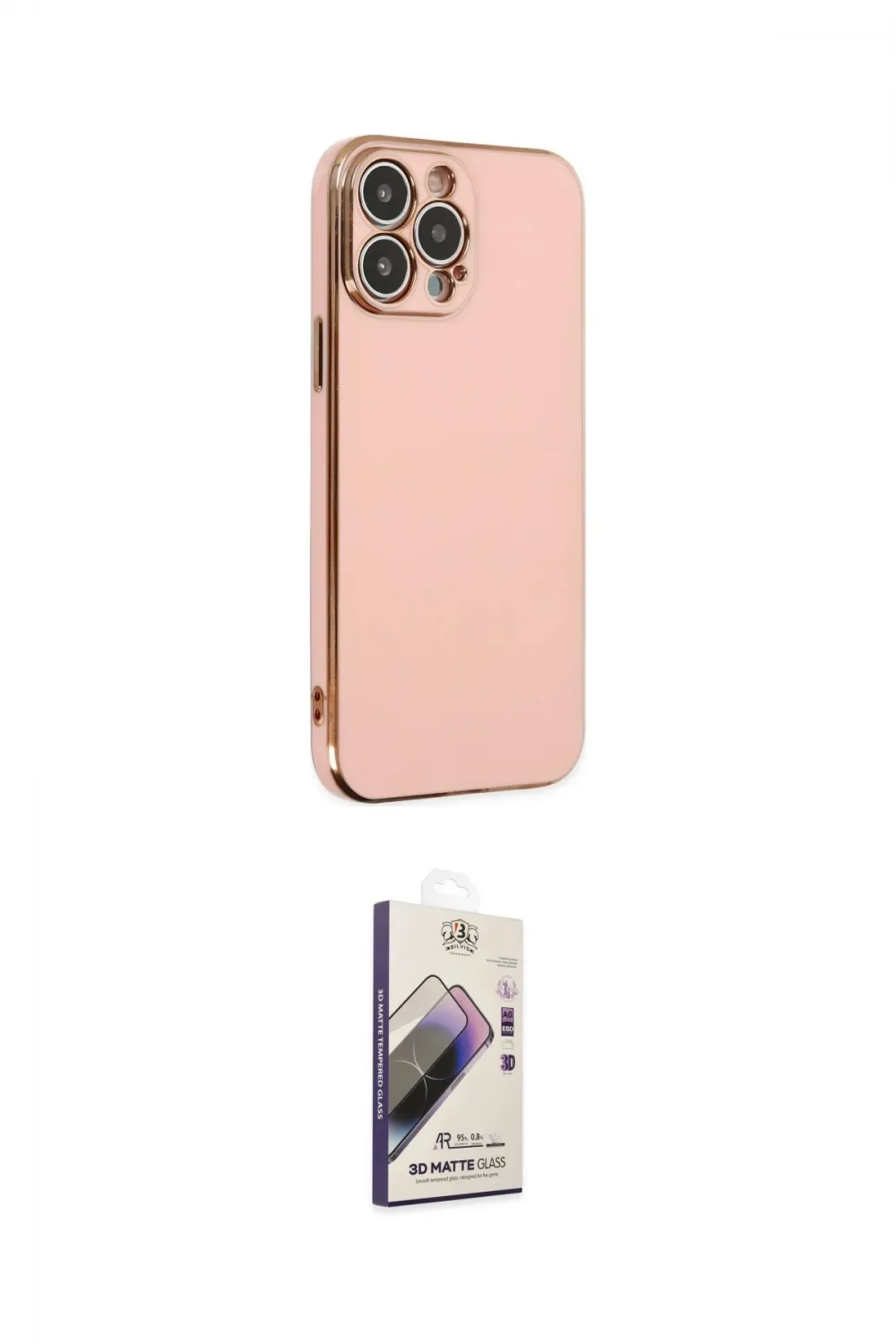 ieg™ iPhone 14 Pro Kılıf Yankı Serisi - Siyah Bilvis 3D Mat Cam Ekran Koruyucu
