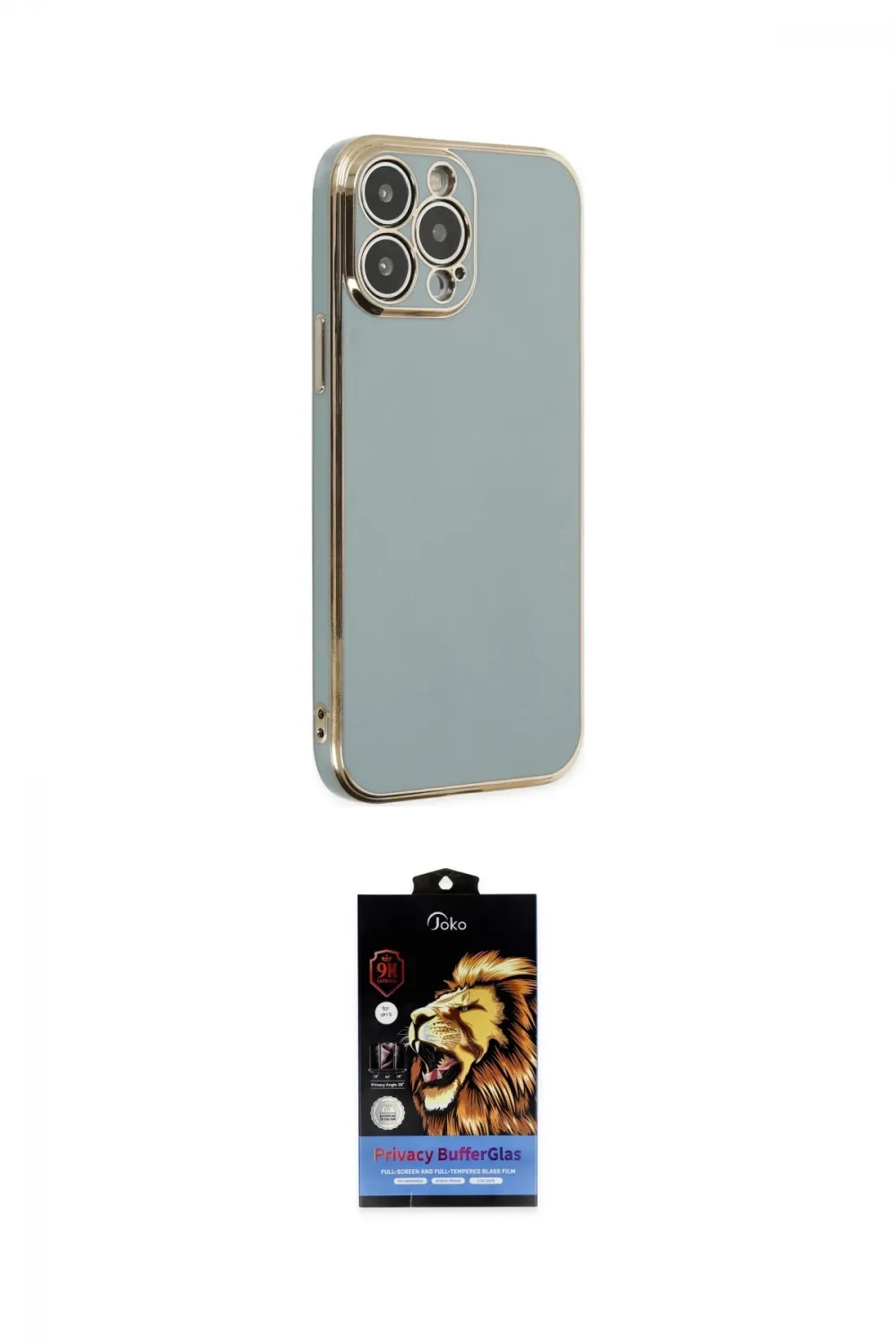 ieg™ iPhone 14 Pro Kılıf Yankı Serisi - Siyah Buffer Hayalet Cam Ekran Koruyucu