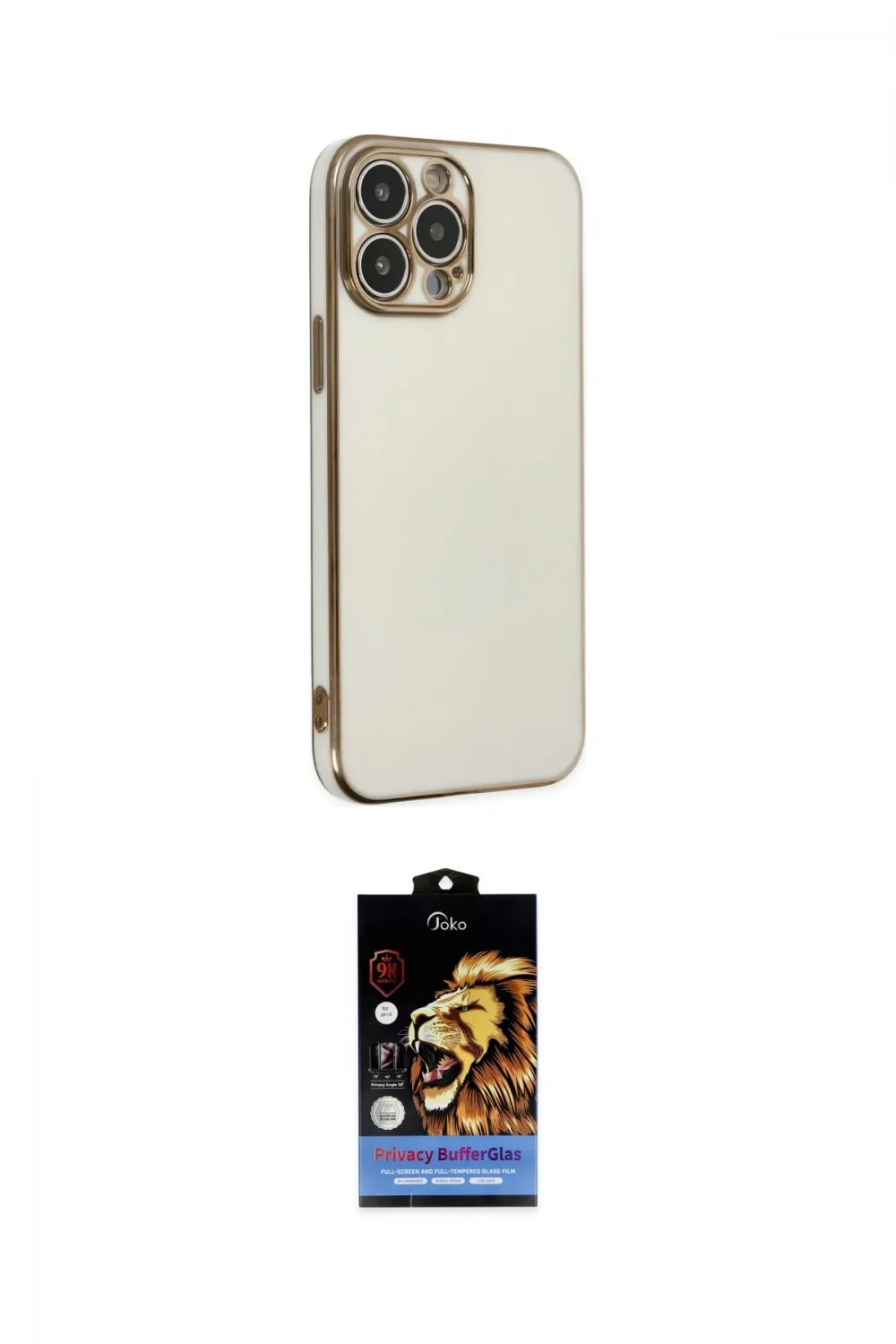 ieg™ iPhone 14 Pro Kılıf Yankı Serisi - Siyah Buffer Hayalet Cam Ekran Koruyucu