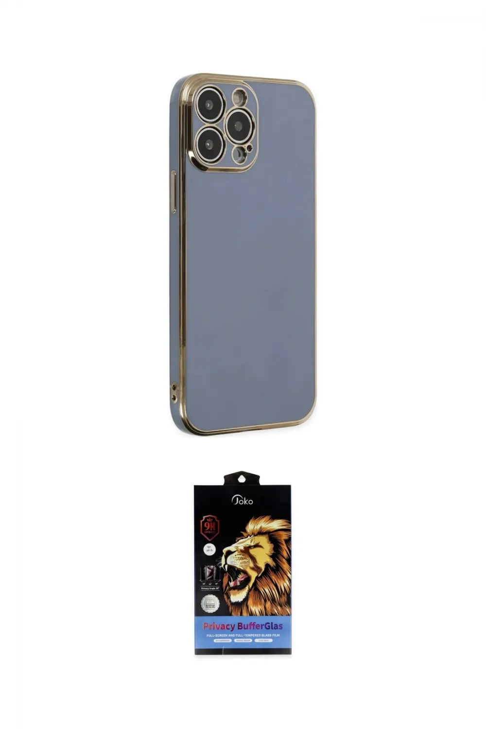 ieg™ iPhone 14 Pro Kılıf Yankı Serisi - Siyah Buffer Hayalet Cam Ekran Koruyucu