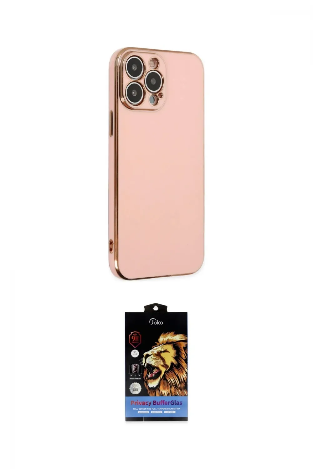 ieg™ iPhone 14 Pro Kılıf Yankı Serisi - Siyah Buffer Hayalet Cam Ekran Koruyucu