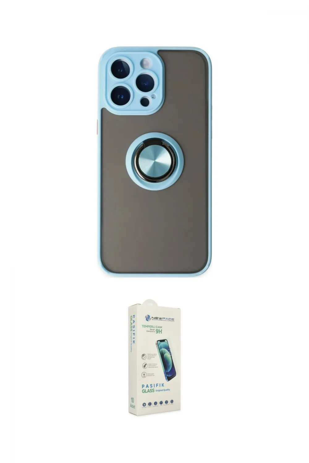 ieg™ iPhone 14 Pro Kılıf Yörünge Çizgi - Şeffaf Pasifik Cam Ekran Koruyucu
