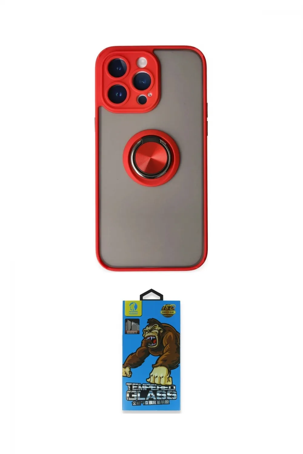 ieg™ iPhone 14 Pro Kılıf Yörünge Çizgi - Siyah 18D Cam Ekran Koruyucu