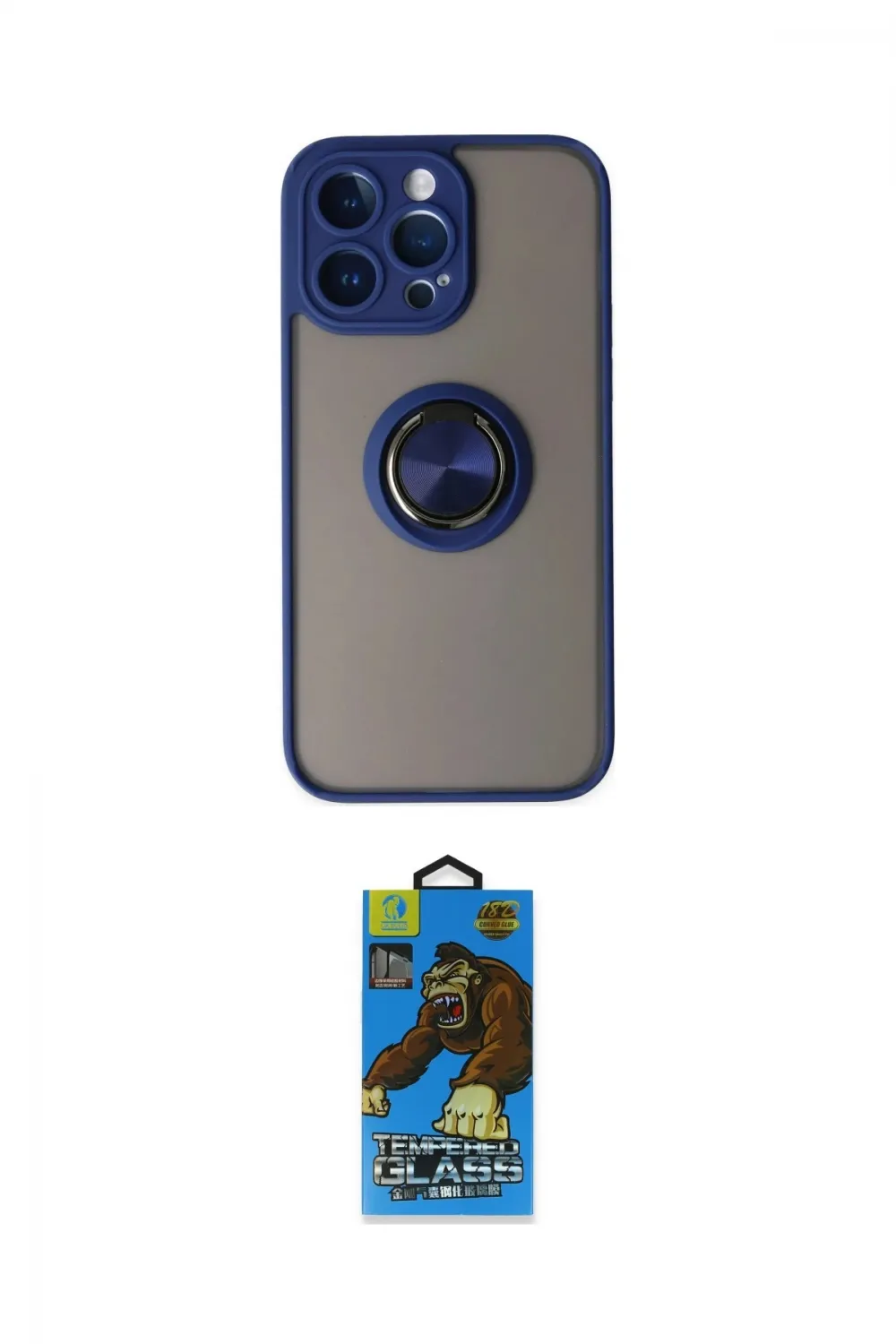 ieg™ iPhone 14 Pro Kılıf Yörünge Çizgi - Siyah 18D Cam Ekran Koruyucu