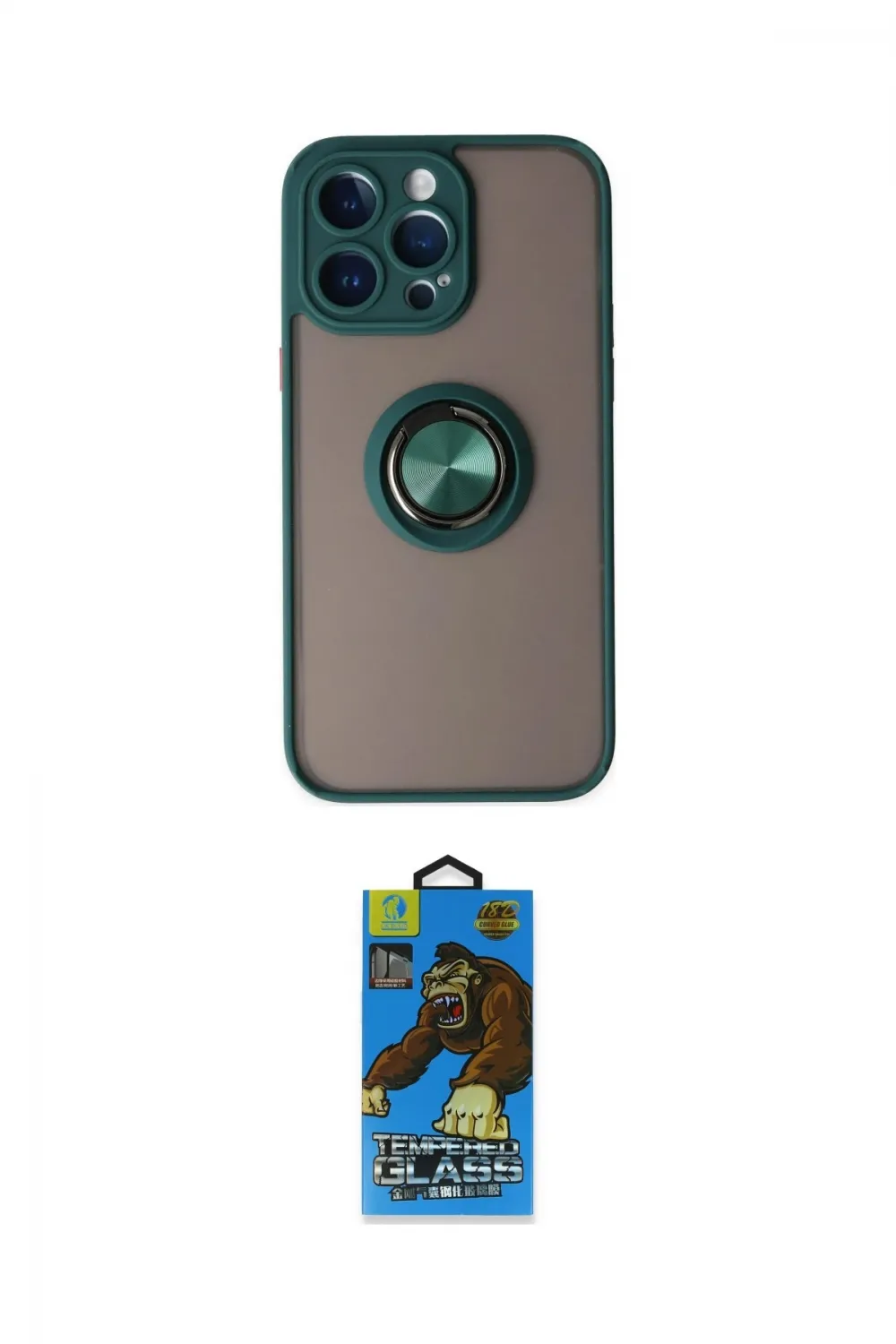 ieg™ iPhone 14 Pro Kılıf Yörünge Çizgi - Siyah 18D Cam Ekran Koruyucu