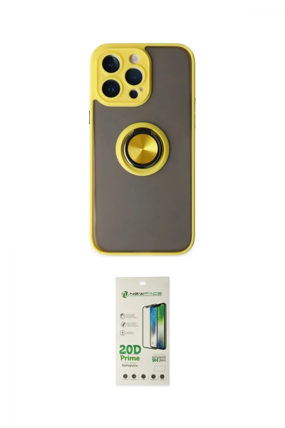ieg™ iPhone 14 Pro Kılıf Yörünge Çizgi - Siyah 20D Premium Cam Ekran Koruyucu