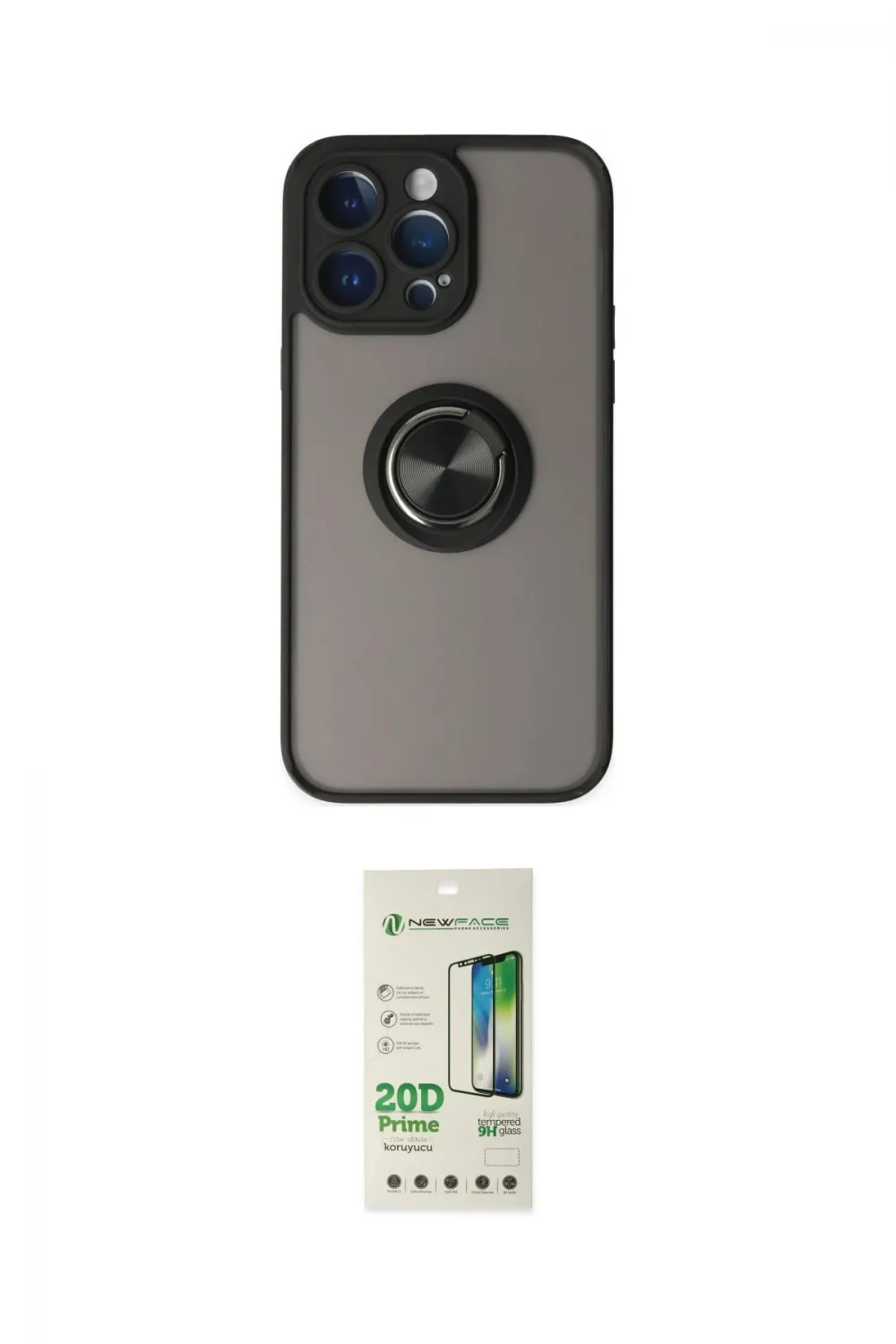 ieg™ iPhone 14 Pro Kılıf Yörünge Çizgi - Siyah 20D Premium Cam Ekran Koruyucu
