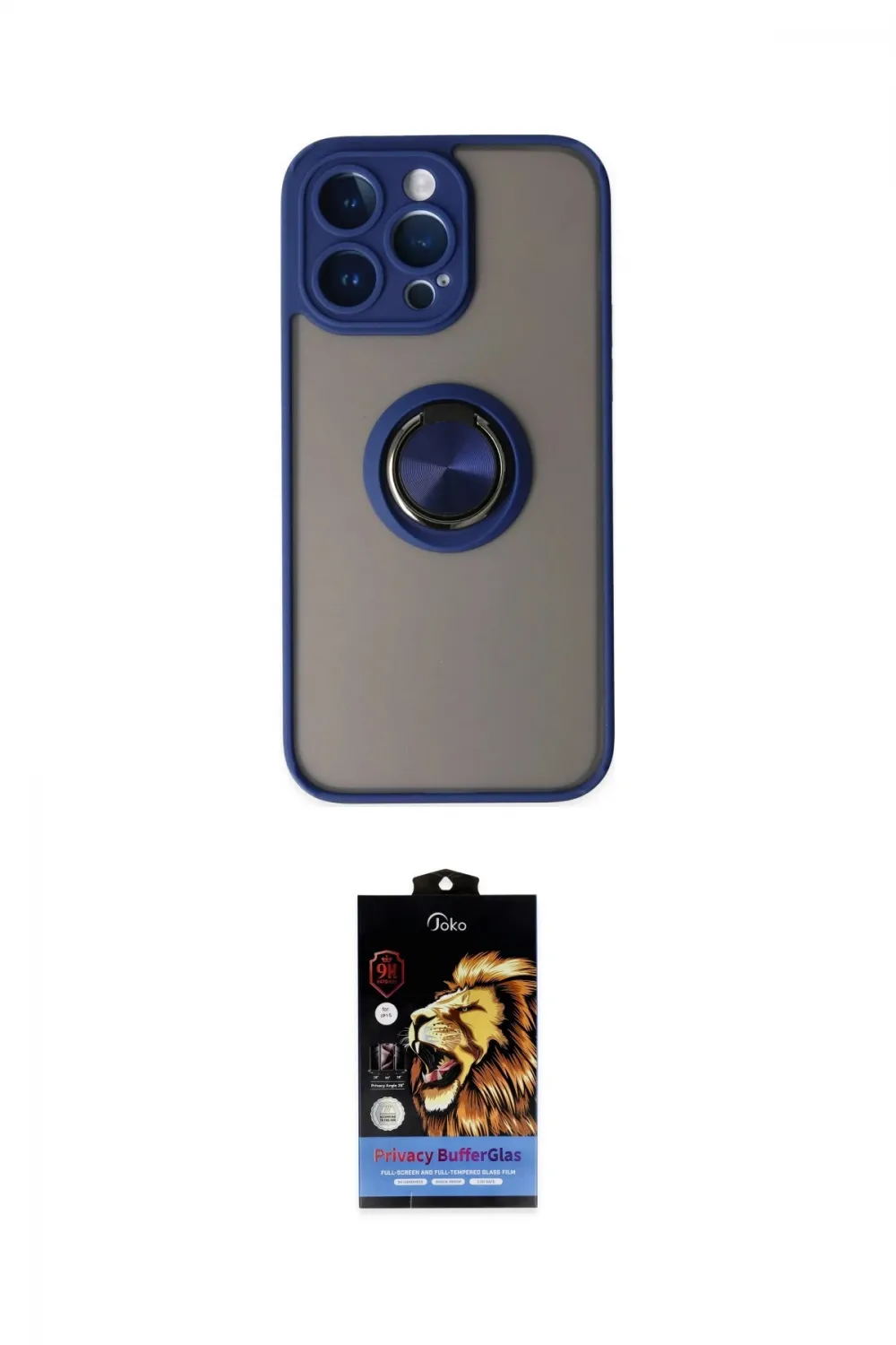 ieg™ iPhone 14 Pro Kılıf Yörünge Çizgi - Siyah Buffer Hayalet Cam Ekran Koruyucu