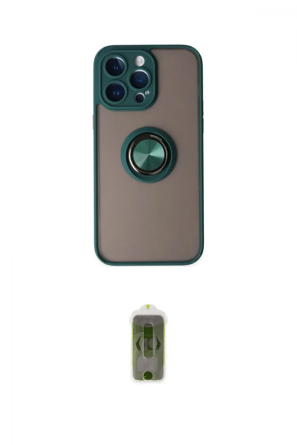 ieg™ iPhone 14 Pro Kılıf Yörünge Çizgi - Siyah Joko Magic 5D Hayalet Cam