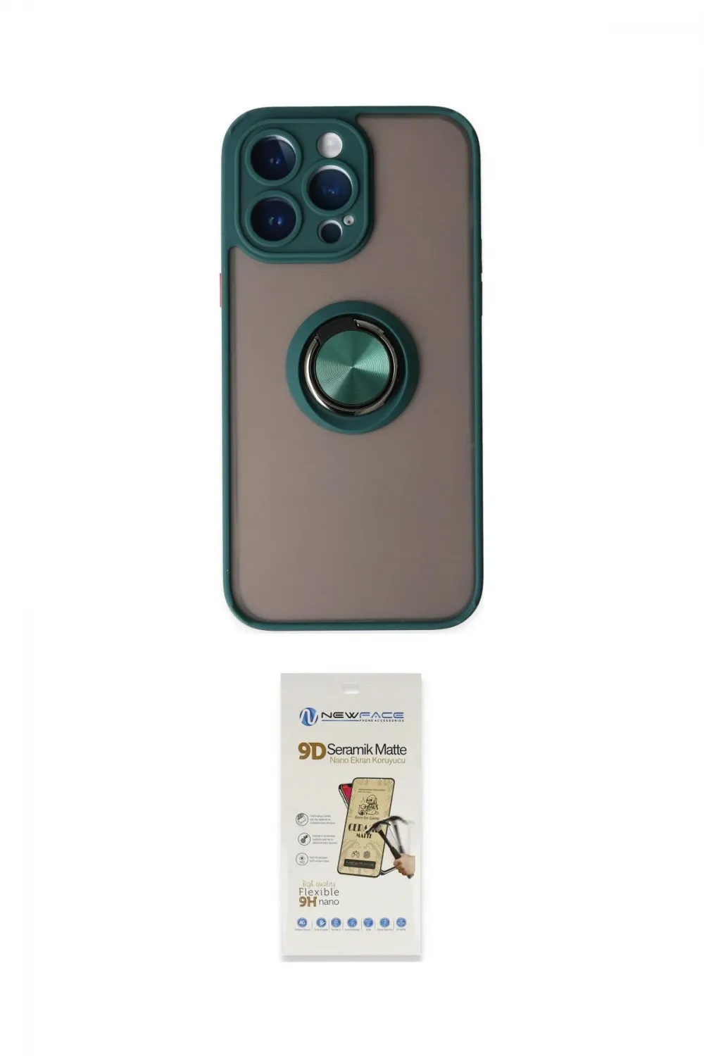 ieg™ iPhone 14 Pro Kılıf Yörünge Çizgi - Siyah Mat Seramik Nano Ekran Koruyucu