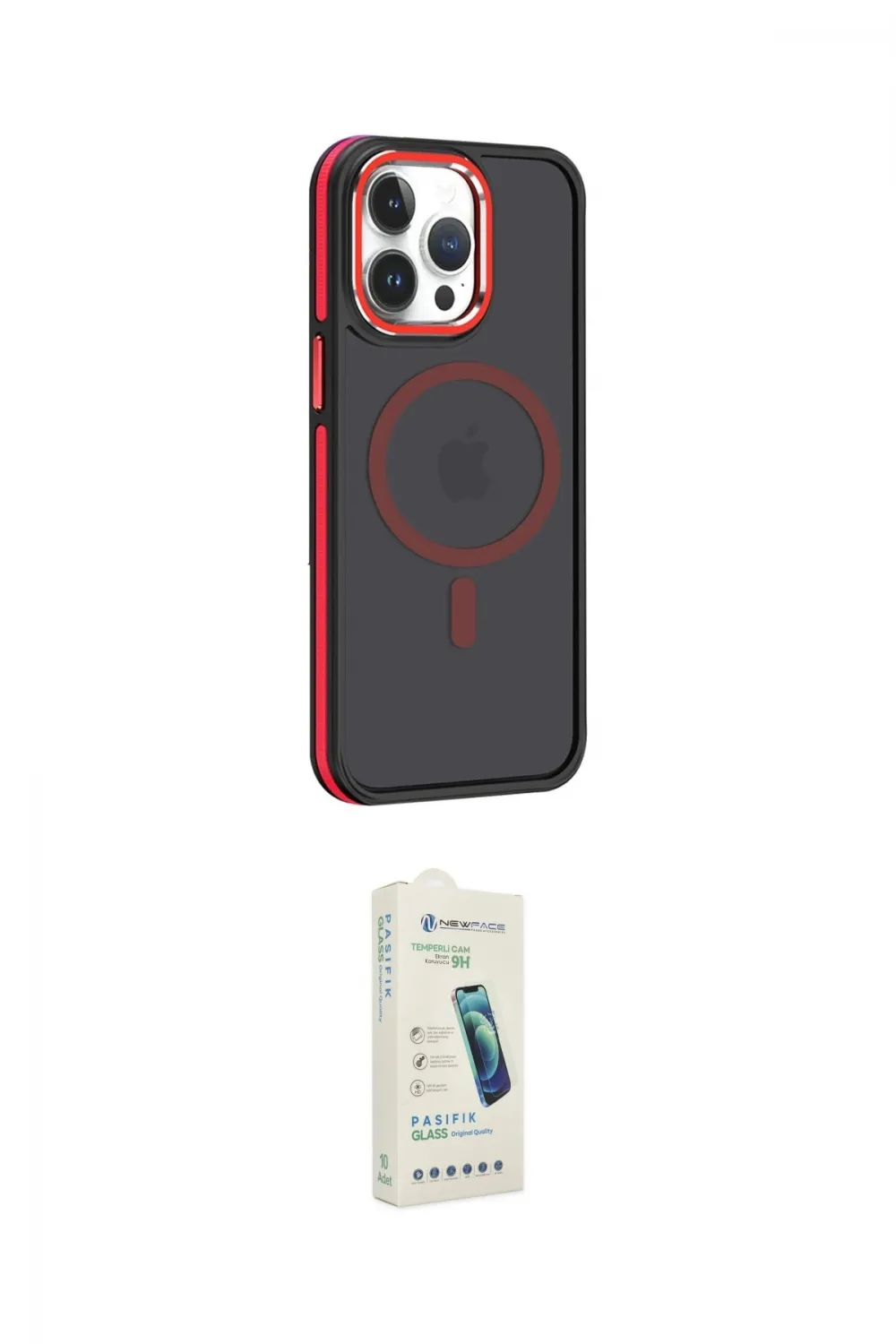 ieg™ iPhone 14 Pro Kılıf Yörünge Klasik - Şeffaf Pasifik Cam Ekran Koruyucu