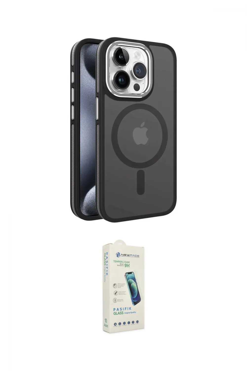 ieg™ iPhone 14 Pro Kılıf Yörünge Klasik - Şeffaf Pasifik Cam Ekran Koruyucu