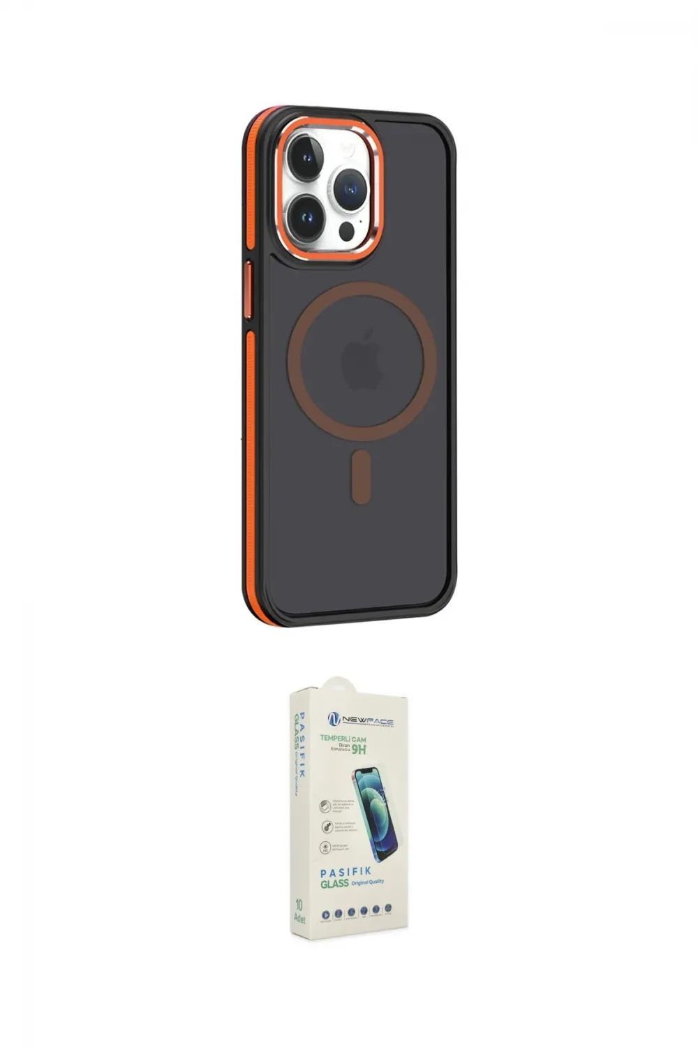 ieg™ iPhone 14 Pro Kılıf Yörünge Klasik - Şeffaf Pasifik Cam Ekran Koruyucu