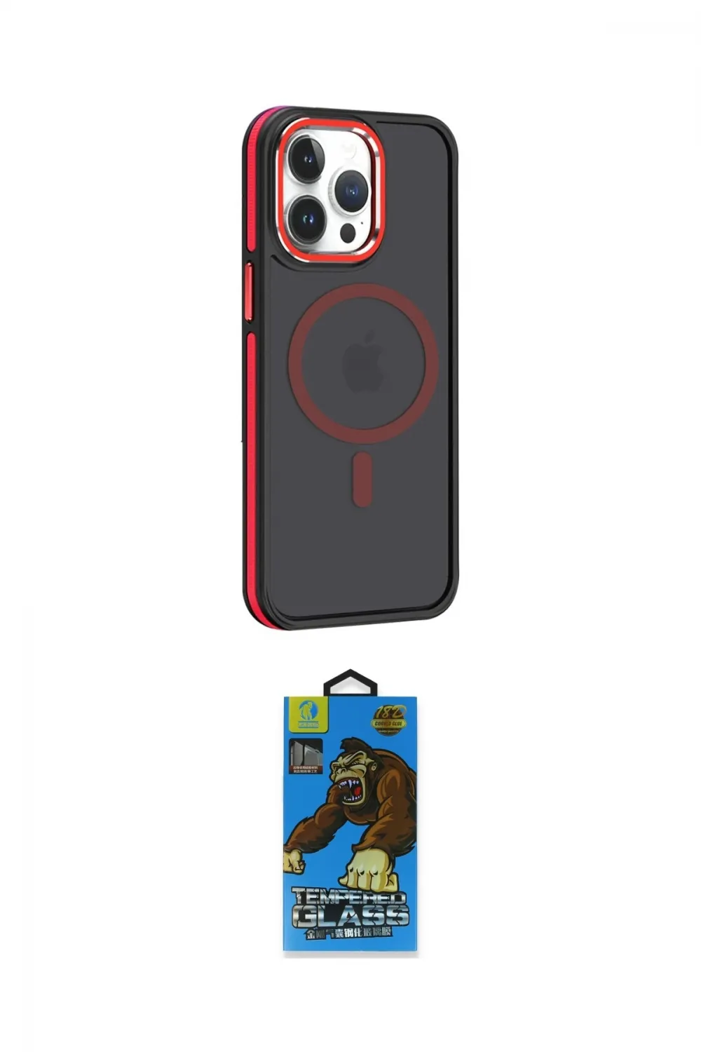 ieg™ iPhone 14 Pro Kılıf Yörünge Klasik - Siyah 18D Cam Ekran Koruyucu