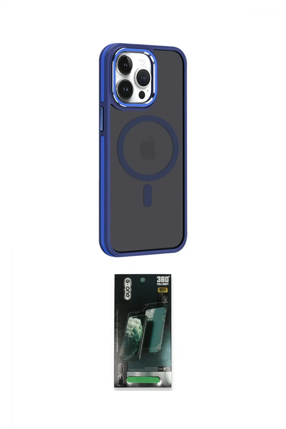 ieg™ iPhone 14 Pro Kılıf Yörünge Klasik - Siyah 360 Mat Full Body Arka Koruyucu