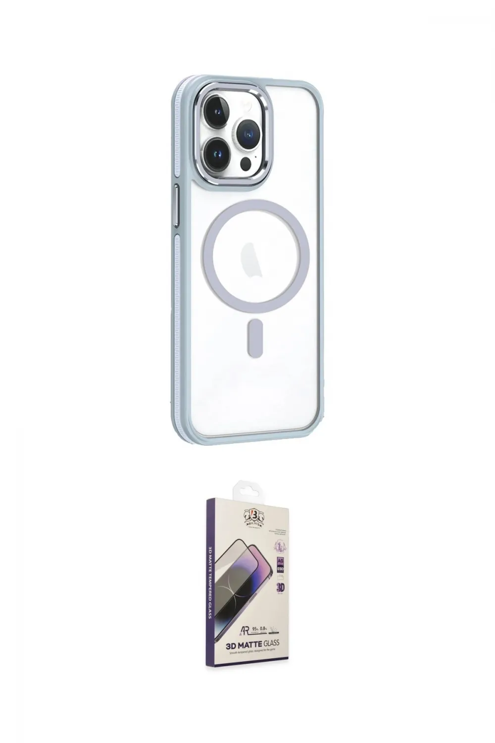 ieg™ iPhone 14 Pro Kılıf Yörünge Klasik - Siyah Bilvis 3D Mat Cam Ekran Koruyucu