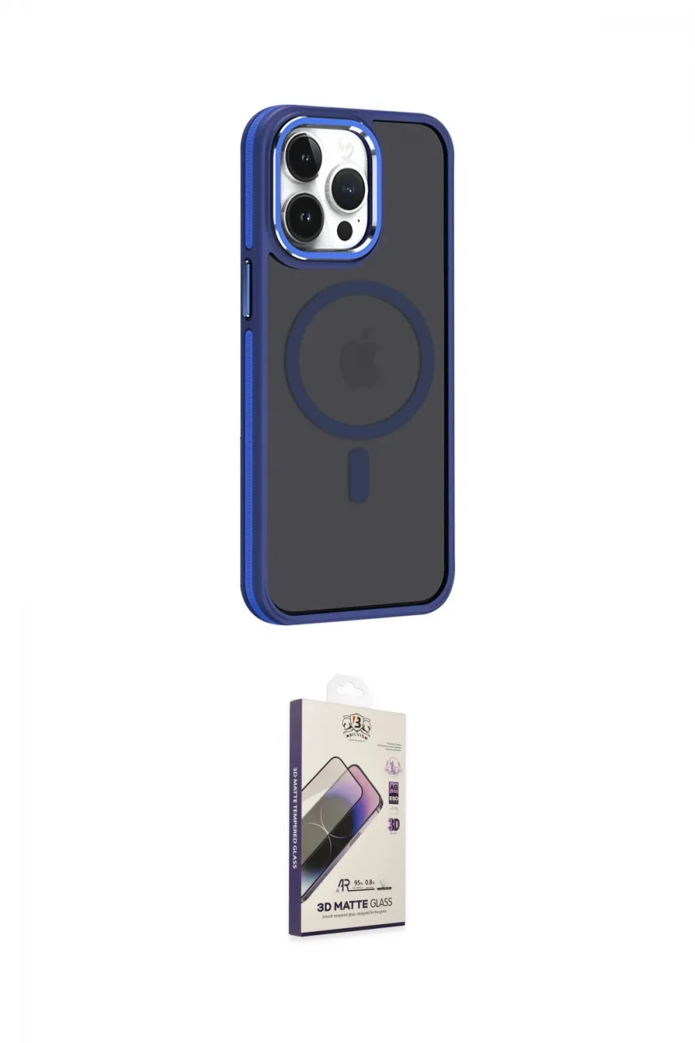 ieg™ iPhone 14 Pro Kılıf Yörünge Klasik - Siyah Bilvis 3D Mat Cam Ekran Koruyucu