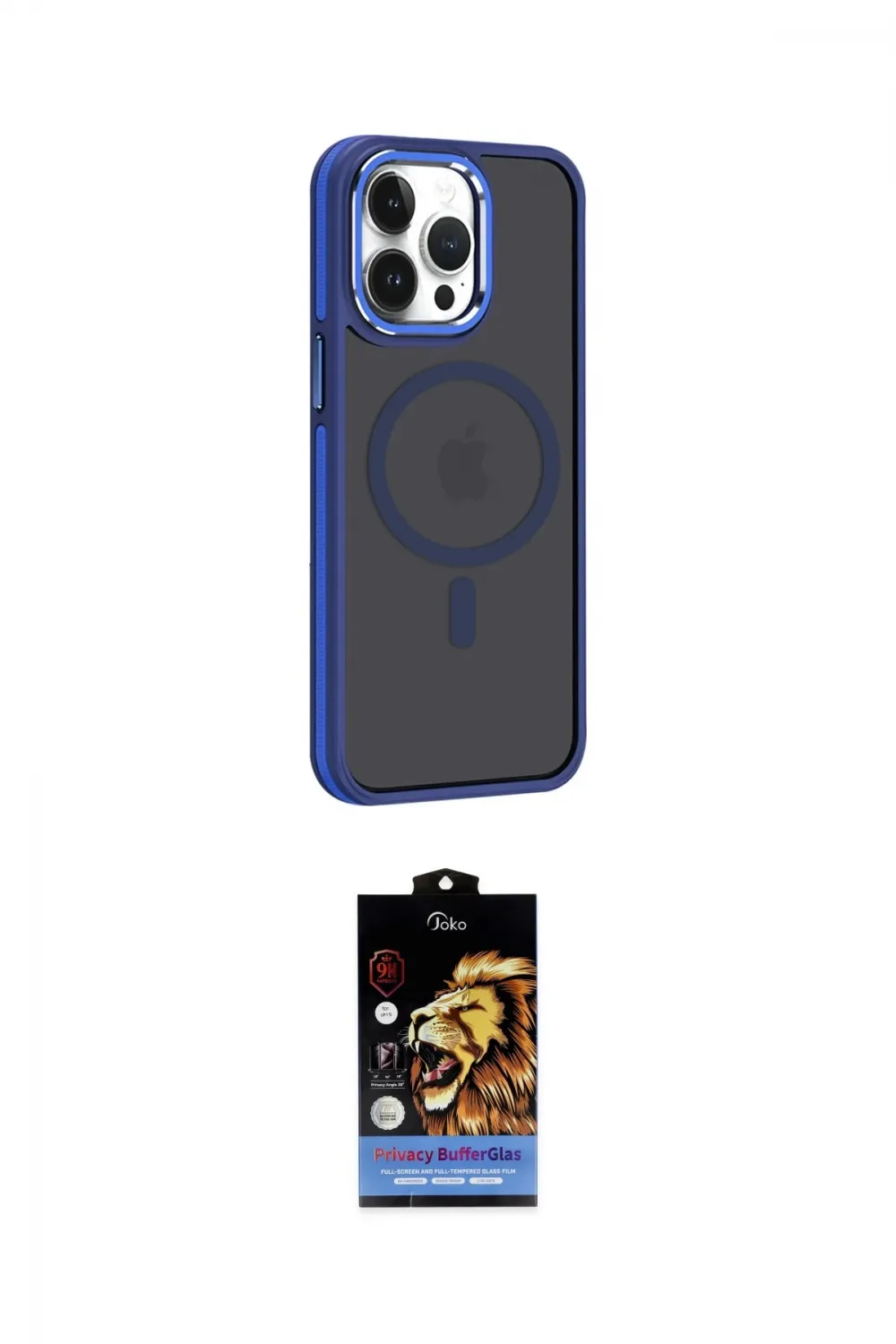 ieg™ iPhone 14 Pro Kılıf Yörünge Klasik - Siyah Buffer Hayalet Cam Ekran Koruyucu