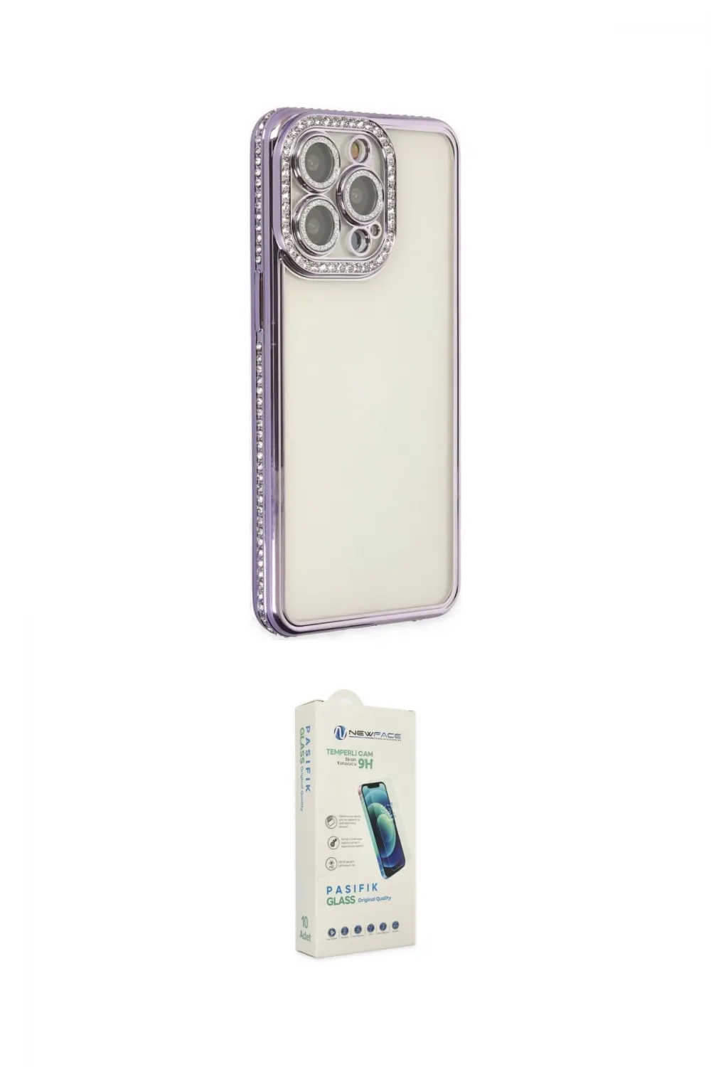 ieg™ iPhone 14 Pro Kılıf Yörünge Koleksiyonu - Şeffaf Pasifik Cam Ekran Koruyucu