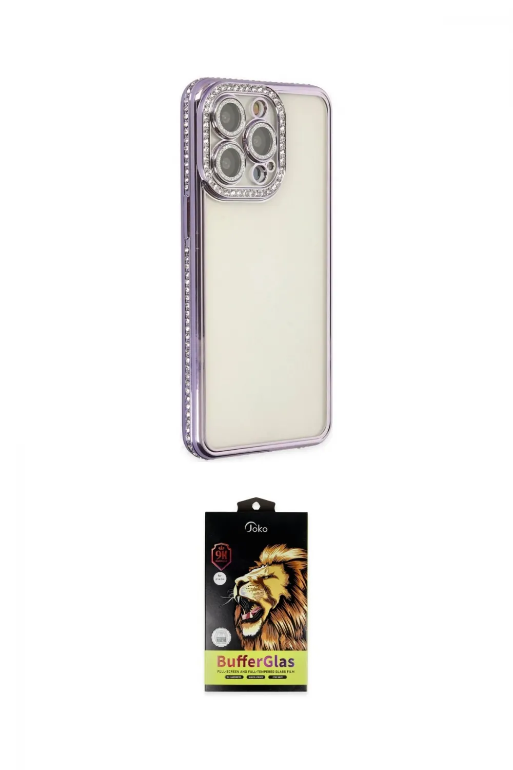 ieg™ iPhone 14 Pro Kılıf Yörünge Koleksiyonu - Siyah Buffer Cam Ekran Koruyucu