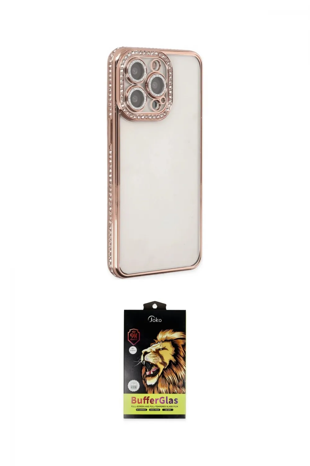 ieg™ iPhone 14 Pro Kılıf Yörünge Koleksiyonu - Siyah Buffer Cam Ekran Koruyucu