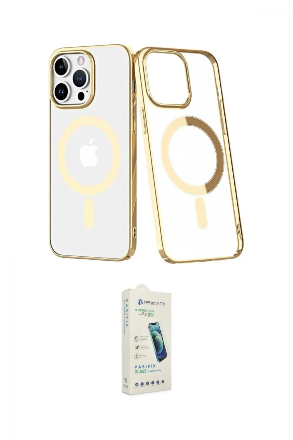 ieg™ iPhone 14 Pro Kılıf Yörünge Minimal - Şeffaf Pasifik Cam Ekran Koruyucu