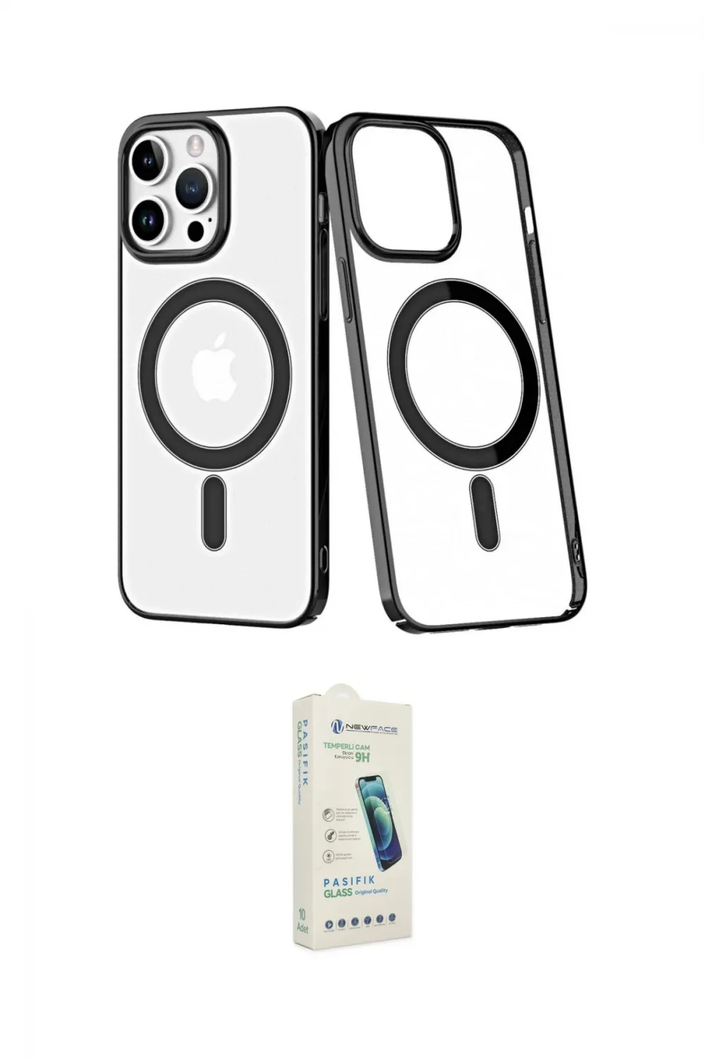 ieg™ iPhone 14 Pro Kılıf Yörünge Minimal - Şeffaf Pasifik Cam Ekran Koruyucu